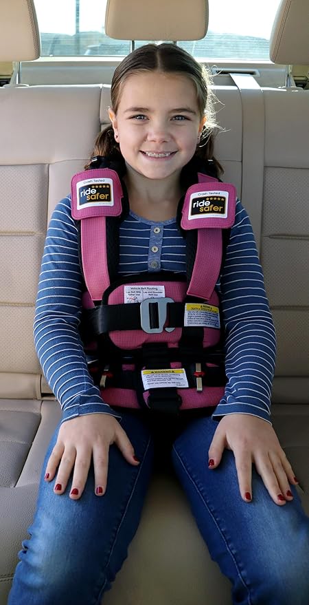 Large Pink, Lightweight, Compact, Portable Car Seat - Perfect for Travel and Everyday Child Safety