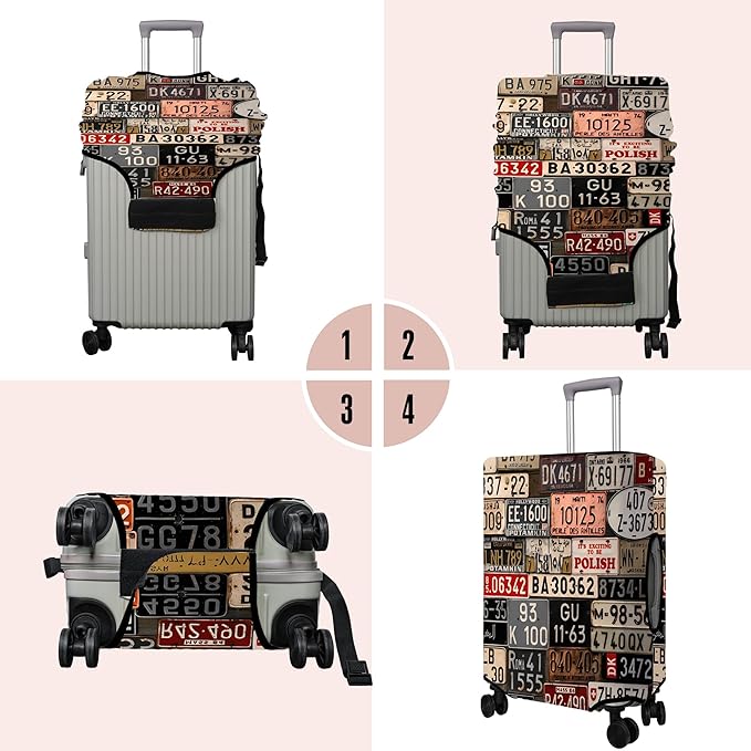 Travel Luggage Cover Suitcase Protector Fits 18-32 Inch Luggage Wheel Covers Patterned Travel Related Items Flower Luggage Protector Elastic Anti-scratch Suitcase Cover M