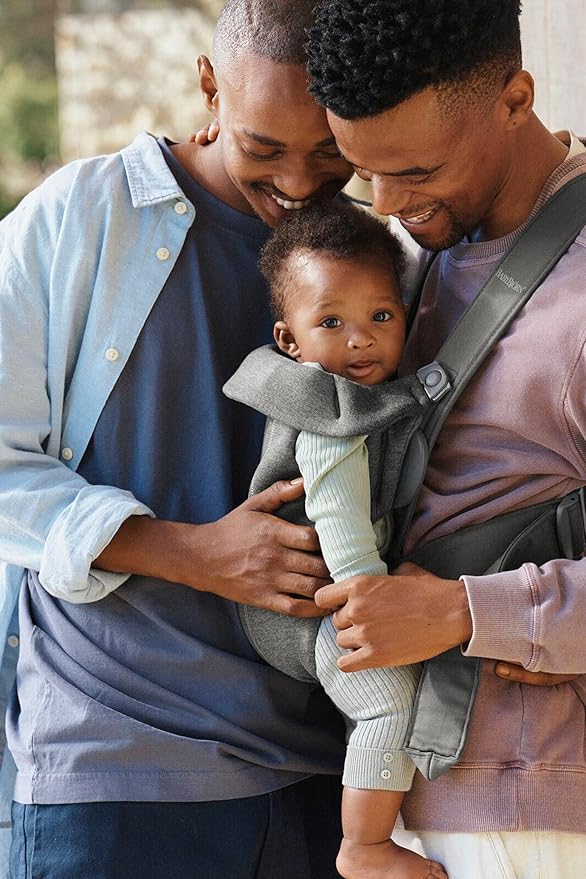 BabyBjörn Baby Carrier Mini, Dark Gray, 3D Jersey Infant Carrier (7-25 lbs), Ergonomic, Easy-to-Use