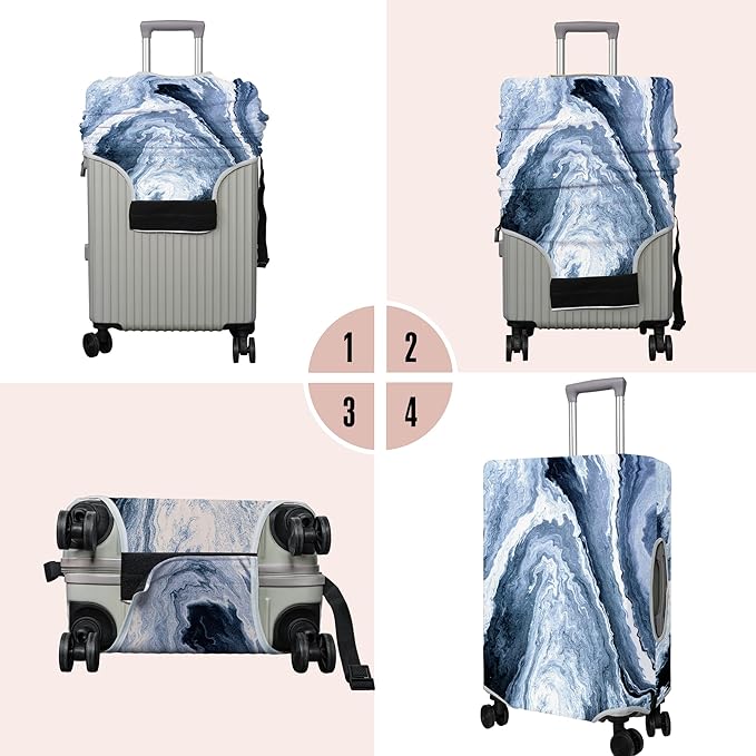 Travel Luggage Cover Suitcase Protector Fits 18-32 Inch Wheel Covers PatternedTravel Related Items Flower Luggage Protector Elastic L