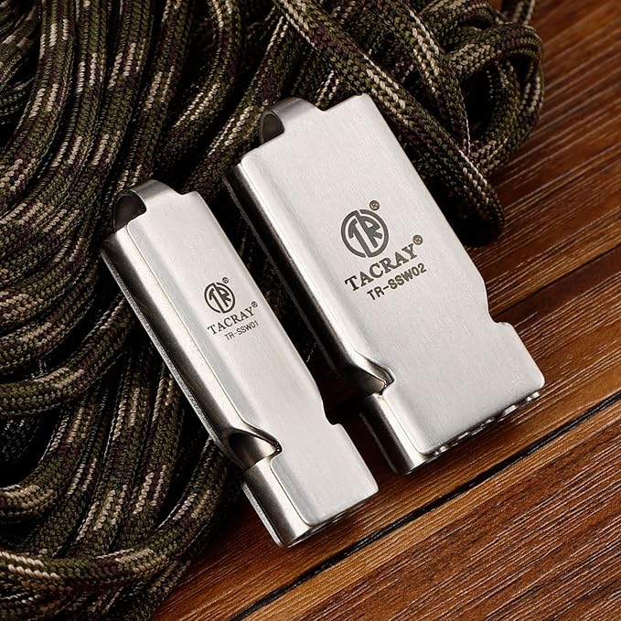 TACRAY Emergency Whistles Lifeguard Safety Whistle with Neck Chain and Keychain for Outdoor Camping Hiking