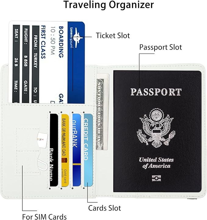 Dog Passport Holder for Women and Men PU Leather Passport Cover for Travel