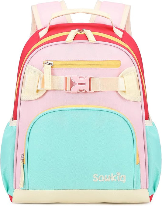 Cute Mini Toddler Backpacks for Girls 2-4 Little Kids Backpack preschool Bookbag (Aqua Pink Red)