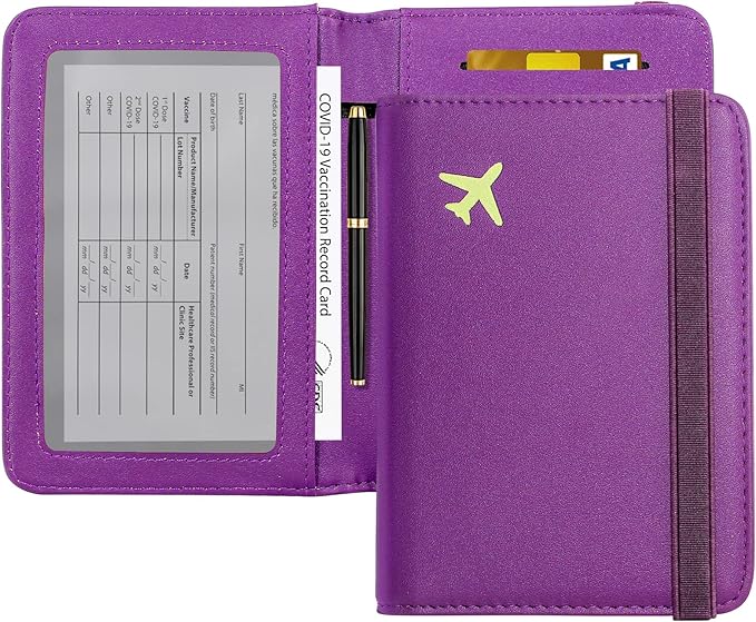 ZOPPEN Passport Holder Wallet, Passport Cover Travel Wallet Women Travel Essentials Accessories Document Organizer Travel Must Haves Rfid Blocking Cover Case for Women and Men, Purple