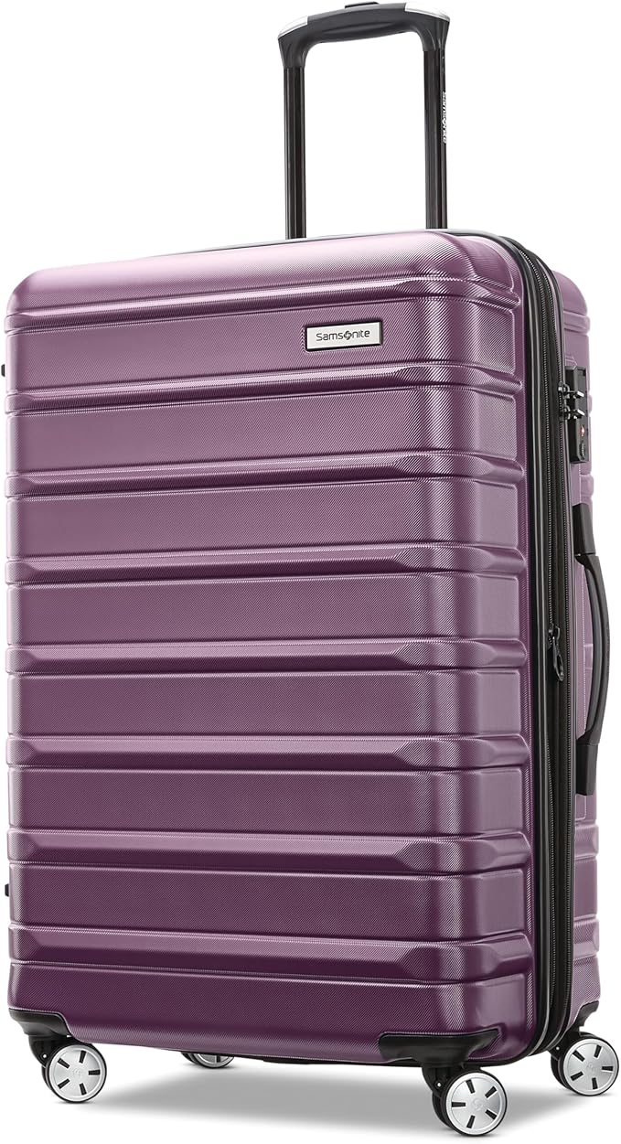 Samsonite Omni 2 Hardside Expandable Luggage with Spinner Wheels, Checked-Medium 24-Inch, Purple
