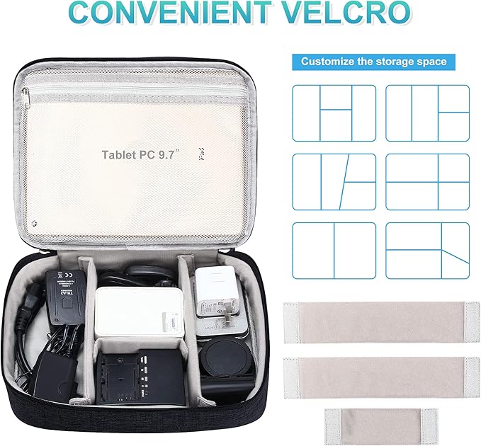 CILLA Electronics Organizer Travel, Travel Cord Organizer Case, Compact Electronics Accessories Bag for Cable, Cord, Charger, Phone