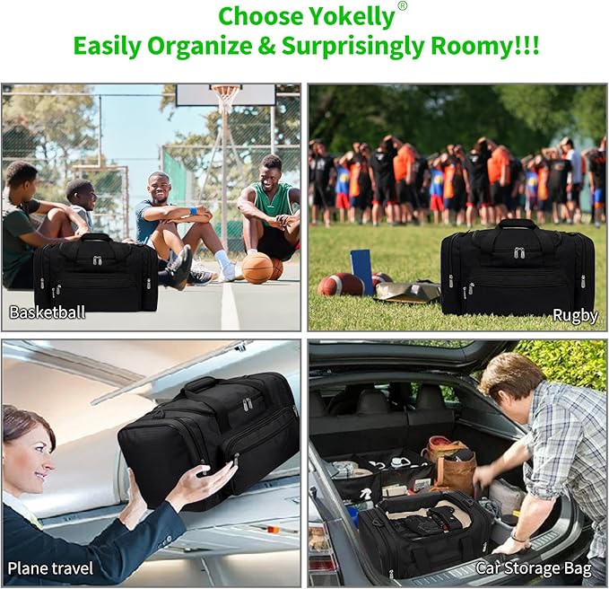Sports Duffel Bag 20 inch for Travel Gym - Black