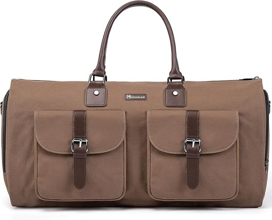 Modoker Garment Convertible Weekender Bag,Carry on Canvas Garment Duffle Bag Heavy Duty Overnight Bags for Men Women
