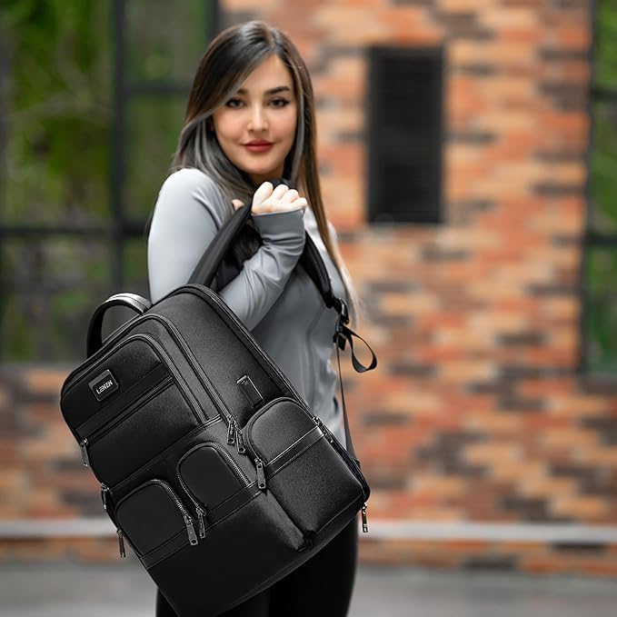 Laptop Business Backpack for Men & Women, Work Backpack Fits 15.6 Inch, Premium Quality Travel Bag with USB Charging Port, Water-Resistant, Durable Ballistic Nylon, Bookbag with Multiple Pockets