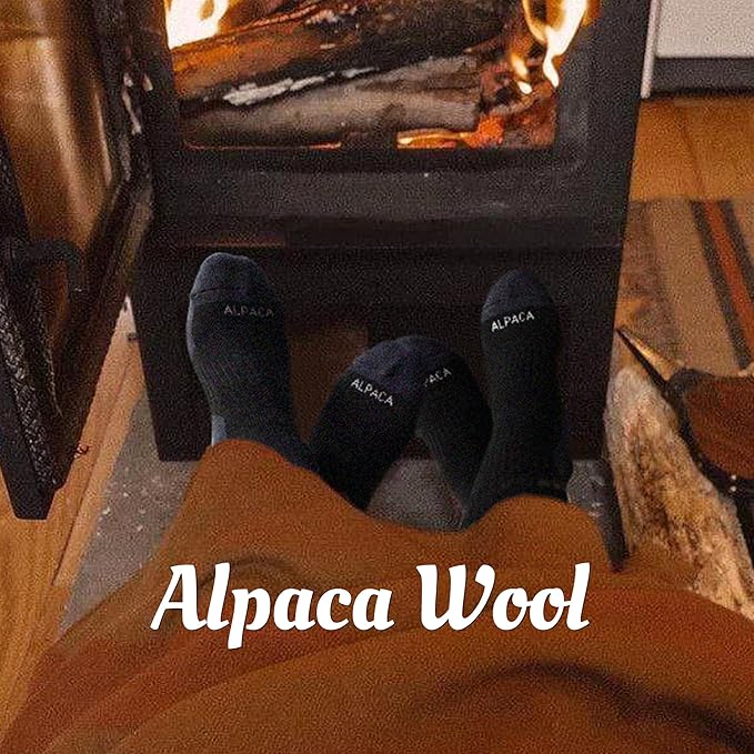Alpaca Wool Hunting Socks 2 pairs for Men Women, Thermal Warm Compression Thick Winter Cushioned Hiking Boot Moisture Wicking
