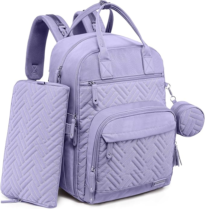 iniuniu Diaper Bag Backpack, 4 in 1 kit Large Unisex Baby Bags for Boys Girls, Waterproof Travel Back Pack with Diaper Pouch