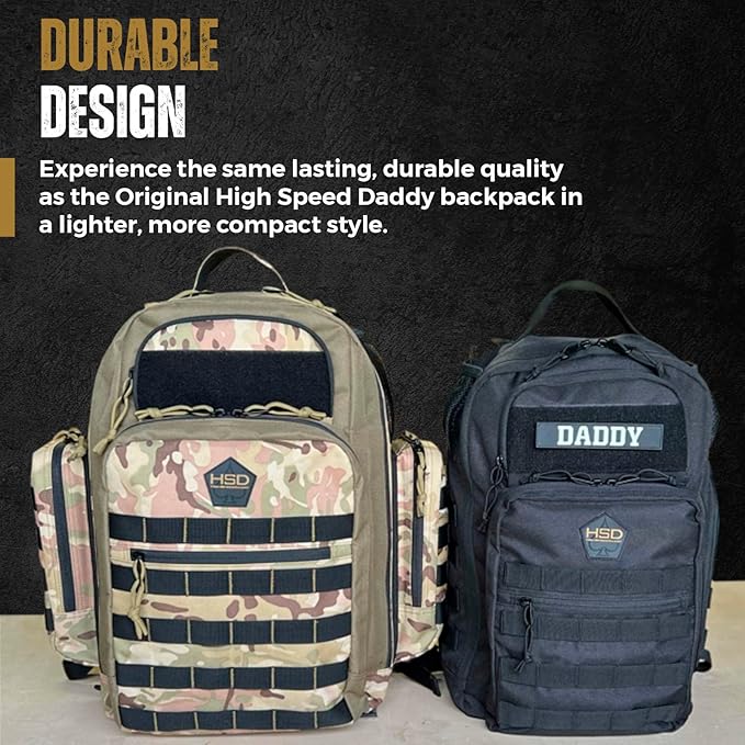 HighSpeedDaddy - Baby Diaper Backpack, Military-Grade, Waterproof, Compact Baby Travel Bag with Diaper Changing Mat