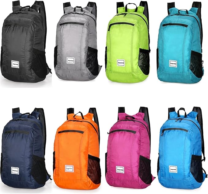 Small Foldable Hiking Daypack Packble Skin Casual Backpack Camping Cycling Travel Outdoor Day Bags Useful (Dark Blue)