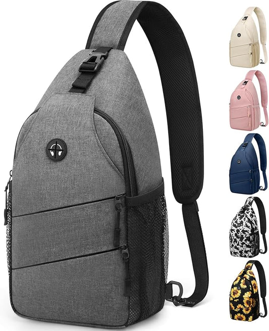 Crossbody Bags for Women Men Trendy Sling Bag Bakpack Casual Chest Bag with Convertible Shoulder Strap