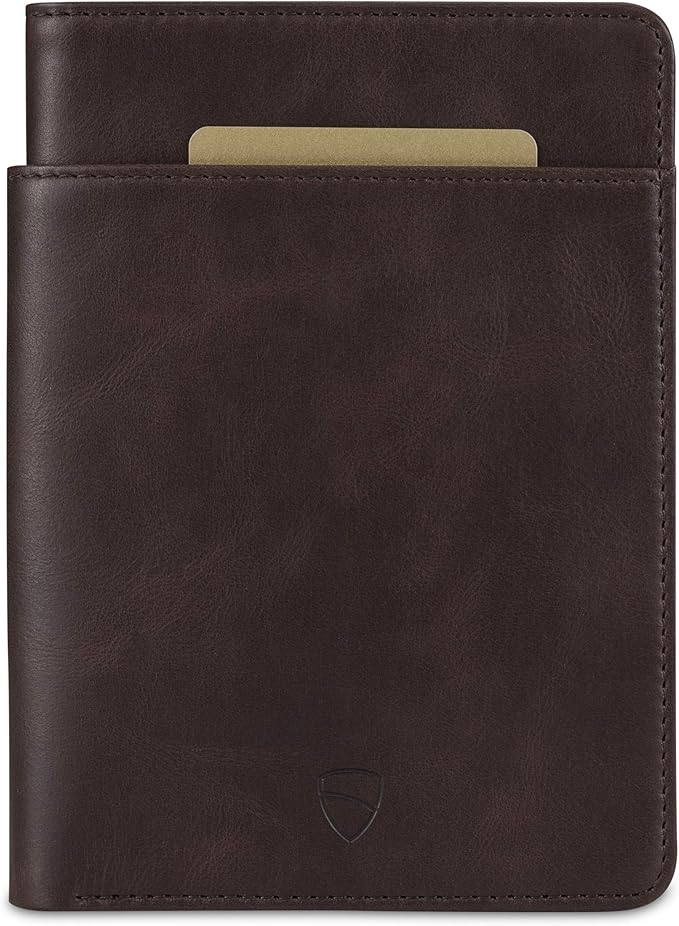 Vaultskin Leather Passport Holder, Slim RFID Blocking Travel Wallet for Men and Women, Fits Passport, Credit Cards, ID, Cash, Passport Cover Ideal Travel Accessories with Gift Box (Kensington)