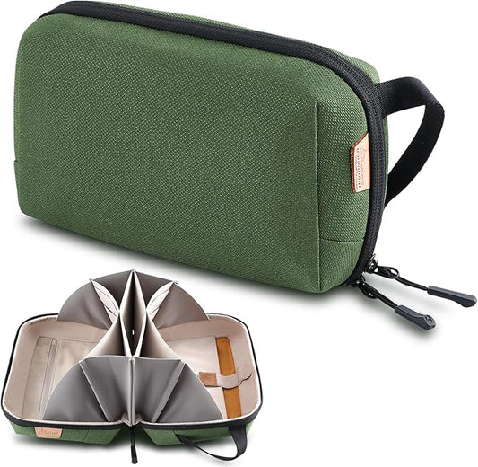 Electronic Organizer Travel Case Bag for Cables, Switch, SD card, Passport and More – Ultimate Protection & Portability Waterproof (Green)