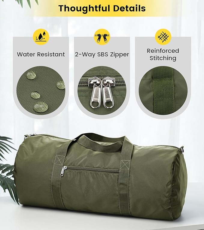 Vorspack Duffel Bag 20-24-28 Inches Foldable Gym Bag for Men Women Duffle Bag Lightweight with Inner Pocket for Travel Sports