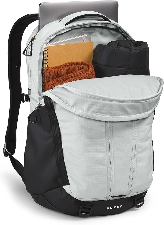 The North Face Surge Commuter Laptop Backpack, Tin Grey Dark Heather/TNF Black-NPF, One Size
