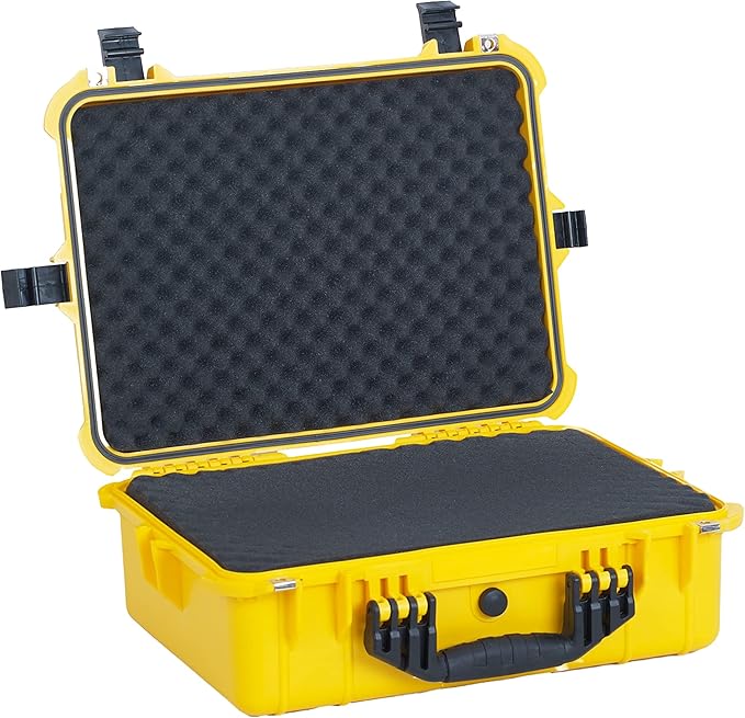 MEIJIA Portable Waterproof Protective Case,Hard Camera Case,Customized Fit Foam Inserted, Elegant Black,Fit for Camera, Equipments, Lens,Drones(Black)