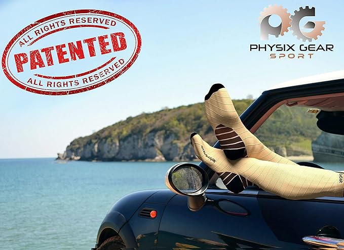 Physix Gear Compression Socks 20-30 mmHg - Men & Women - Running, Nurses, Shin Splints, Flight, Travel