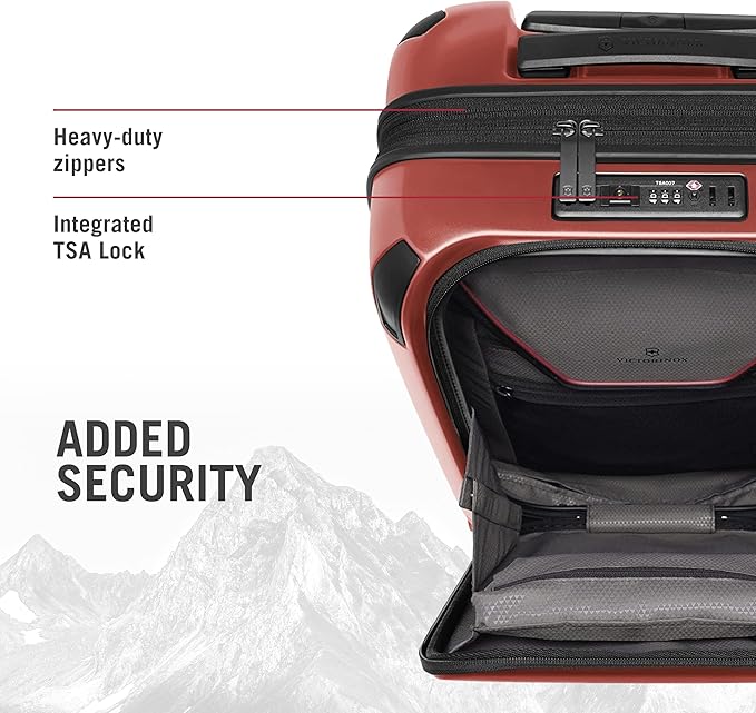 Victorinox Spectra 3.0 Frequent Flyer Carry-On - Modern Hardside Carry-On Luggage - Rolling Suitcase with Spinner Wheels - Holds Travel Accessories - 37 Liters, Red