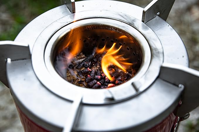 Smokehouse Moto, Ultimate Smokeless Wood-Fired Camping stove for Cooking, Grilling, & Griddling, Perfect for Camping, RVing, & Emergency Preparedness