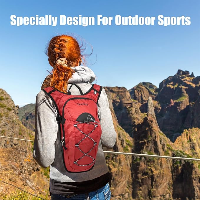 Zavothy Hydration Backpack with 2L Hydration Bladder Water Backpack for Hiking Hydration Pack for Running Cycling Hiking