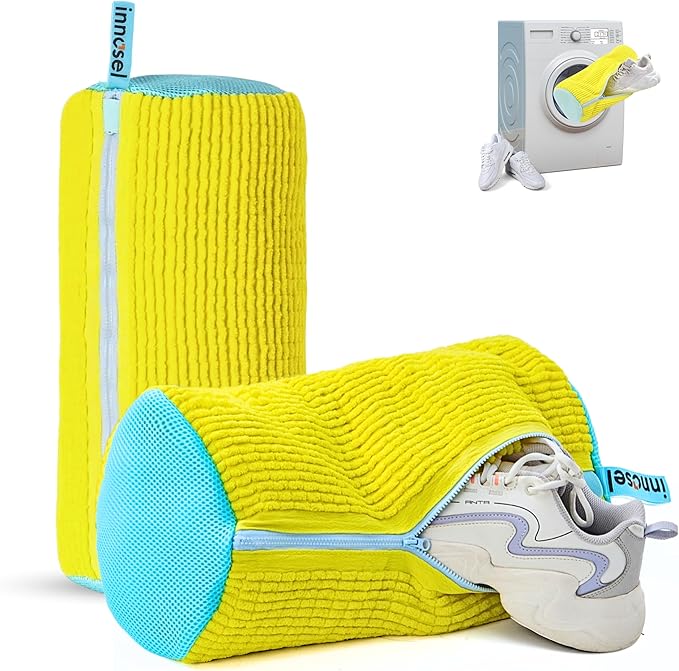 Shoe Washing Machine Bag | Laundry Shoe Bag for Washer and Dryer - Reusable Sneaker Washing Bag with Extra Strength & Secure Zipper | For All Shoes Types | Protects & Cleans Shoes - 2 Pack Large Size