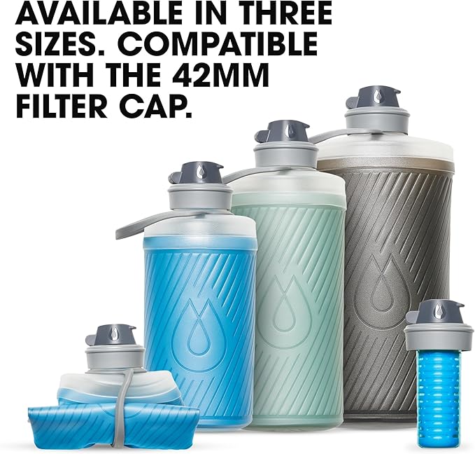 HydraPak Flux - Collapsible Backpacking Water Bottle (750ml, 1L, 1.5L) - BPA Free, Ultra Light, Spill-Proof Twist Cap