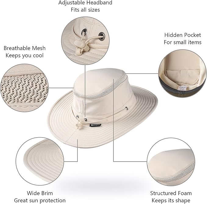 Cimarron Wide Brim Safari Sun Hat for Women & Men – UPF 50+ Outdoor Fishing Hat | Hiking, Running Travel Sun Protection Hat