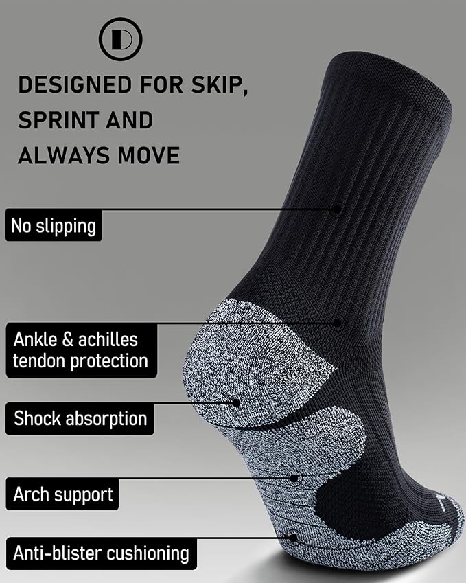 Elite Cushioned Compression Mid-crew Socks 4-Pack for Youth Women Men