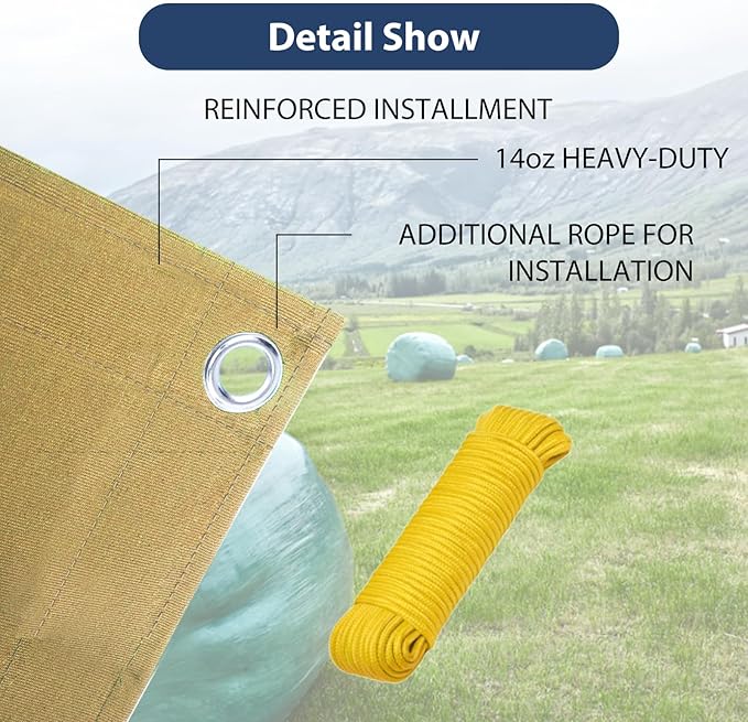 20’x30’ Canvas Tarp Heavy Duty Water Resistant Tarpaulins with Aluminum Grommets,UV Resistant, 22Mil Multipurpose Drop Cloth, 14oz Cover Sheet for Outdoor and Indoor Use with Ropes Yellow