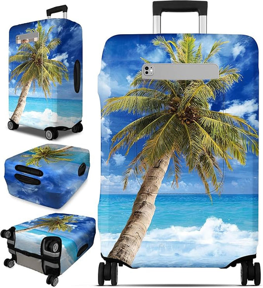 Slohif Luggage Cover for Suitcase Tsa Approved Protector - Luggage Sleeve Large Suit Case Cover Travel Stretch Baggage Case Protective Washable Fit 28-30 Inch Hawaii L
