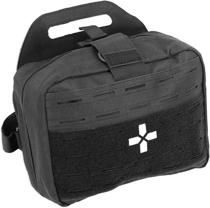 Lightning X Rip-Away Officer's Patrol Tactical Gunshot & Trauma IFAK Kit w/Headrest Mount - Black