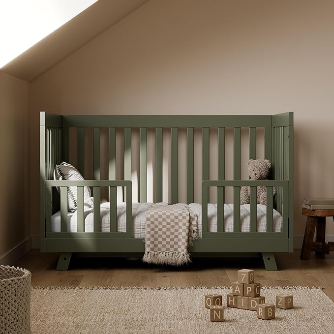 Storkcraft Beckett Grow-with-Me Convertible Crib (Olive) – GREENGUARD Gold Certified, Converts to Toddler Bed & Daybed, Fits Standard Crib Mattress, Easy-to-Assemble