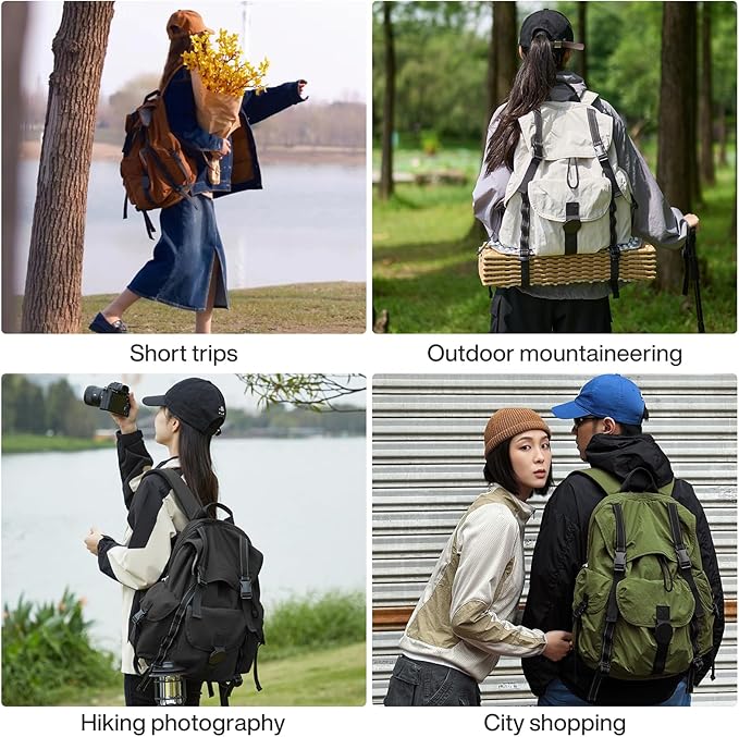 mixi Travel Backpack for Women Men, 18 Inch Carry On Laptop Backpack Flight Approved fits 16'' Laptop, Lightweight Waterproof Hiking Backpack Travel Outdoor Business Casual Daypack, Brown