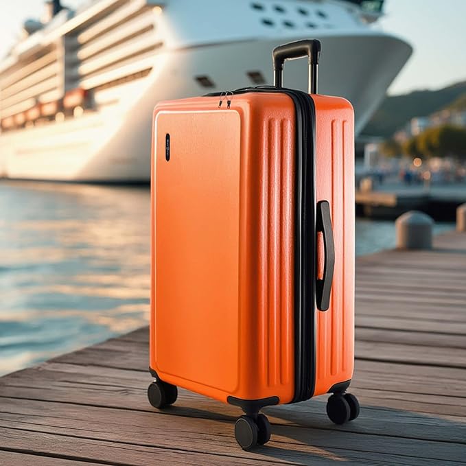 Luggage Sets 2 Piece, 24 Inch Suitcase and 28 Inch Luggage with Spinner Wheels, Durable Hard Shell Suitcase Set, Expandable Travel Suitcases with Wheels, Orange