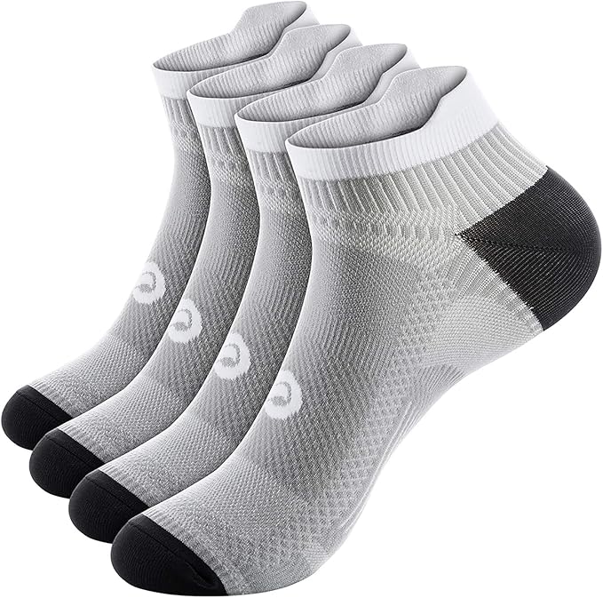 PAPLUS Ankle Compression Sock for Men and Women 2/4/6 Pairs, Low Cut Compression Running Sock with Ankle Support