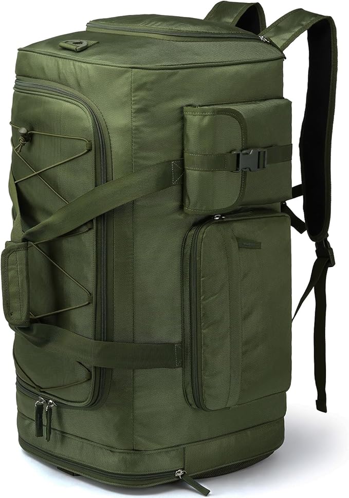 Lyweem Large Duffle Bag Backpack for Travel, 70L Heavy Duty Gym Duffel Bag with Shoes Compartment for Men & Women, Weekender Overnight Sports Backpack for Traveling