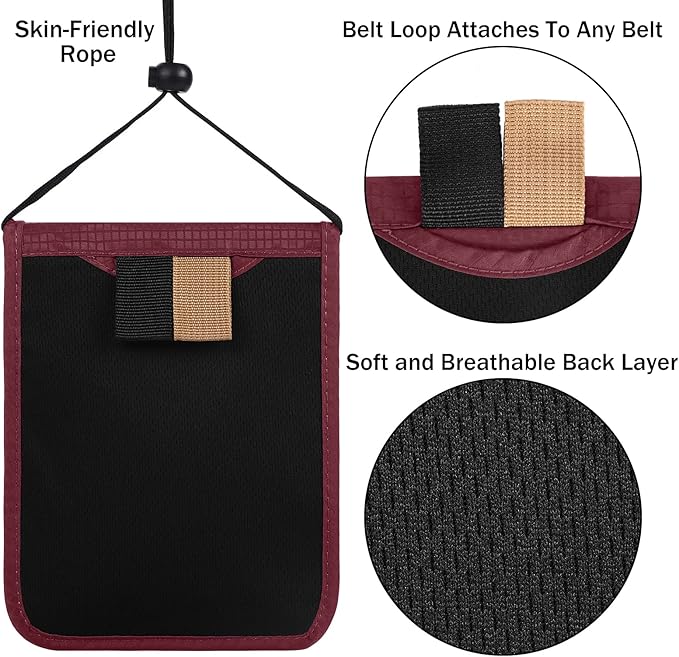 Travel Pouch Neck Wallet Family Passport Holder Organizer Case with RFID Blocking
