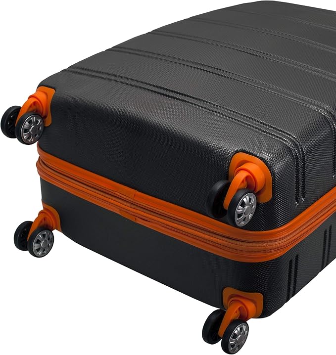 Rockland Melbourne Hardside Expandable Spinner Wheel Luggage, Charcoal, 2 Piece (20/28)