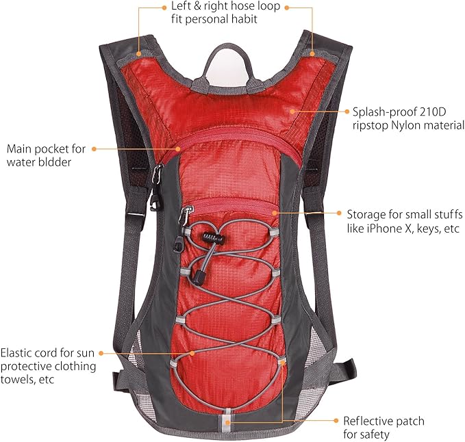 Unigear Hydration Pack Backpack with 70 oz 2L Water Bladder for Running, Hiking, Cycling, Climbing, Camping, Biking