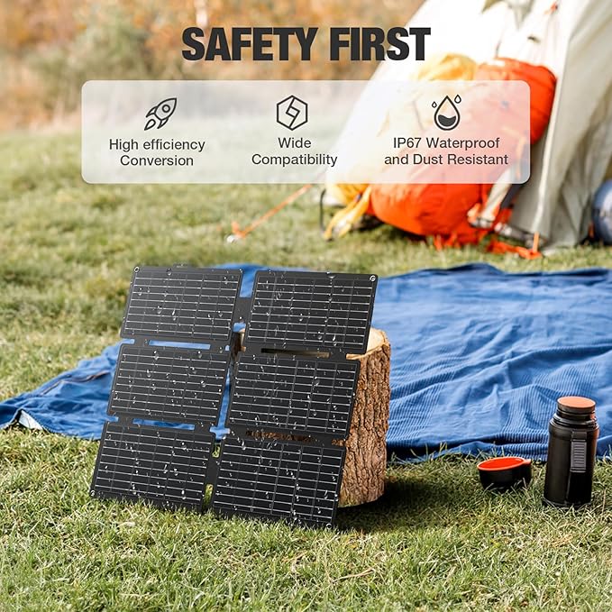 GRECELL Solar Generator with 40W Solar Panel Included,230Wh Portable Power Station 1.5hrs Fast Charging, (600W Surge) AC Outlets, LiFePO4 Battery Backup for Outdoor Camping, Trip, Power Outage