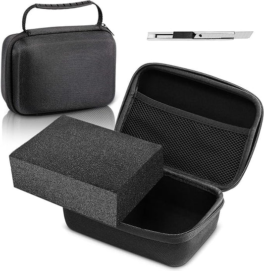 EVA Hard Case with Customizable Foam Protective EVA Carrying Case Shockproof Outdoor for Camera, Digital Products, Electronic Instruments with Knife(Black,11 x 7.8 x 4.3 Inch)