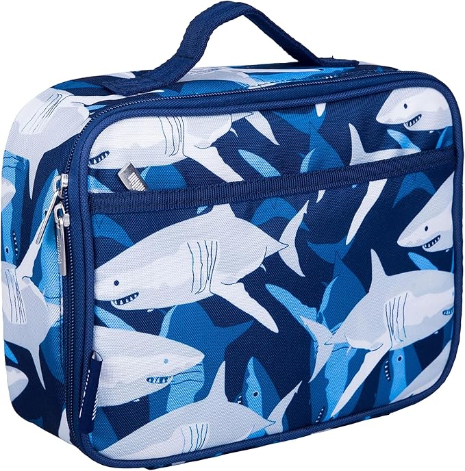 Wildkin Kids Insulated Lunch Box – Durable and Reusable for School & Travel - Sharks