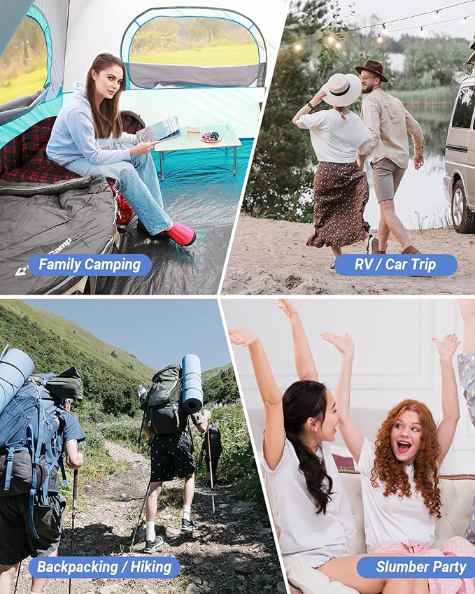 KingCamp Sleeping Bag for Adults, Cold Weather & Warm Extra Wide Big & Tall XL Portable Waterproof Flannel Sleeping Bags, Essentials Gear Accessories for Camping Backpacking Hiking Indoor & Outdoor