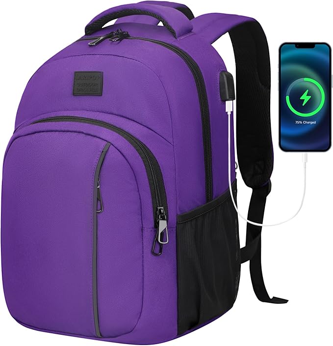 LARIPOP Travel Laptop Backpack,15.6 Inch Business Laptop backpack for Men Women with USB Charging Port,Water-Resistant Laptopack Weekender Daypack for Work College Computer