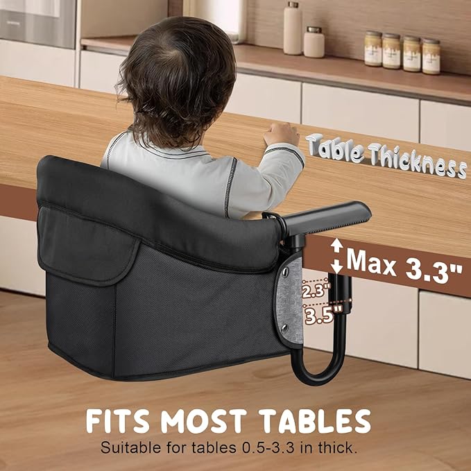 Hook On High Chair for Baby Toddlers (6-36 Months),Attach to Fast Table Chairs,Portable High Chair for Travel and Home,Restaurants,Foldable Storage Feeding Seat, Booster Seat for Kitchen Chair