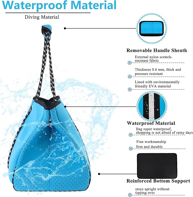 QOGiR Neoprene Multipurpose Beach Bag Tote with Inner Zipper Pocket … … … …