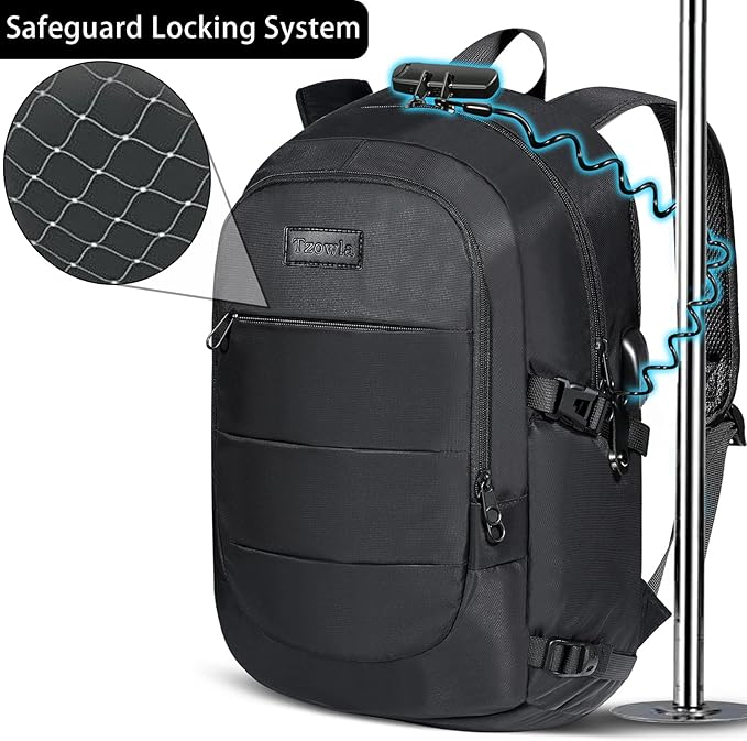 Tzowla 35 Liter Anti Theft with USB Charging Port Laptop Backpack
